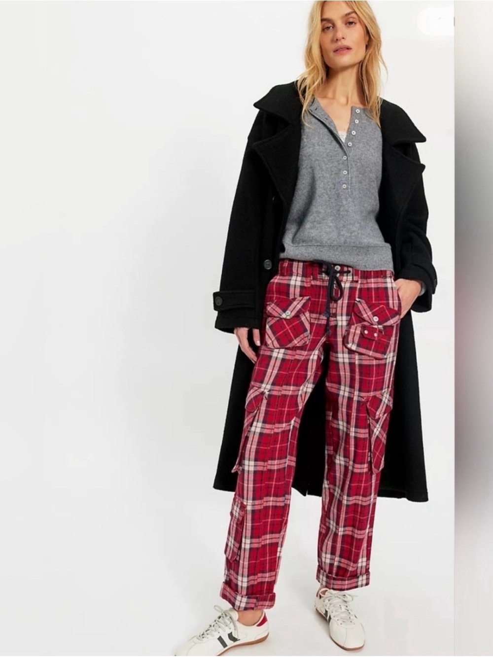 Free People We the Free Tahiti Plaid pull on cargos